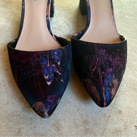 Call it spring purple fabric block heels with ankle strap - Picture 2 of 3